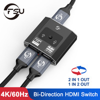 FSU HDMI-compatible Switcher 4K plitter KVM Bi-Direction 1x2/2x1 HDMI-compatible Switch 2 in1 for PS4/3 TV Box Switcher Adapter