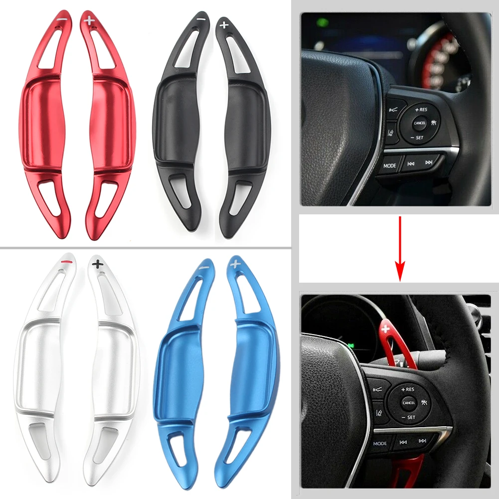 

2Pcs Aluminum Car Steering Wheel Gear Shift Paddle Extension Shifter For 2018 2019 2020 Toyota Camry