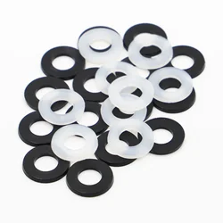 50/100pcs M2 M2.5 M3 M4 M5 M6 M8 M10 M12 White Black Nylon Plastic Flat Washer Plane Spacer Insulation Seals Gasket Ring