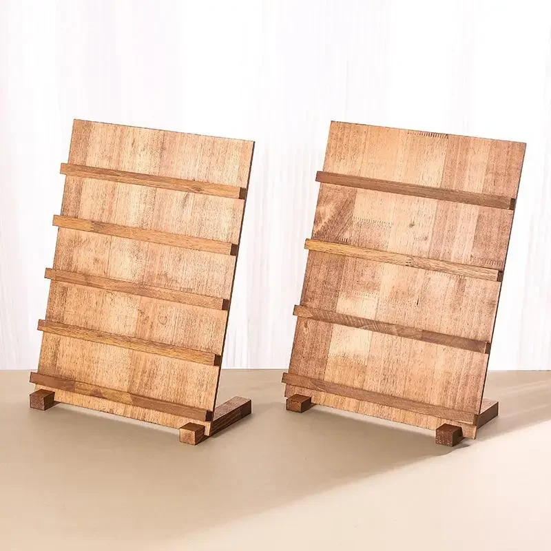 الخشب القرط عرض المدرجات 3/4/5 طبقات مجوهرات القرط عرض حامل الخشب القرط حامل بطاقة لتنظيم متجر المنزل #3
