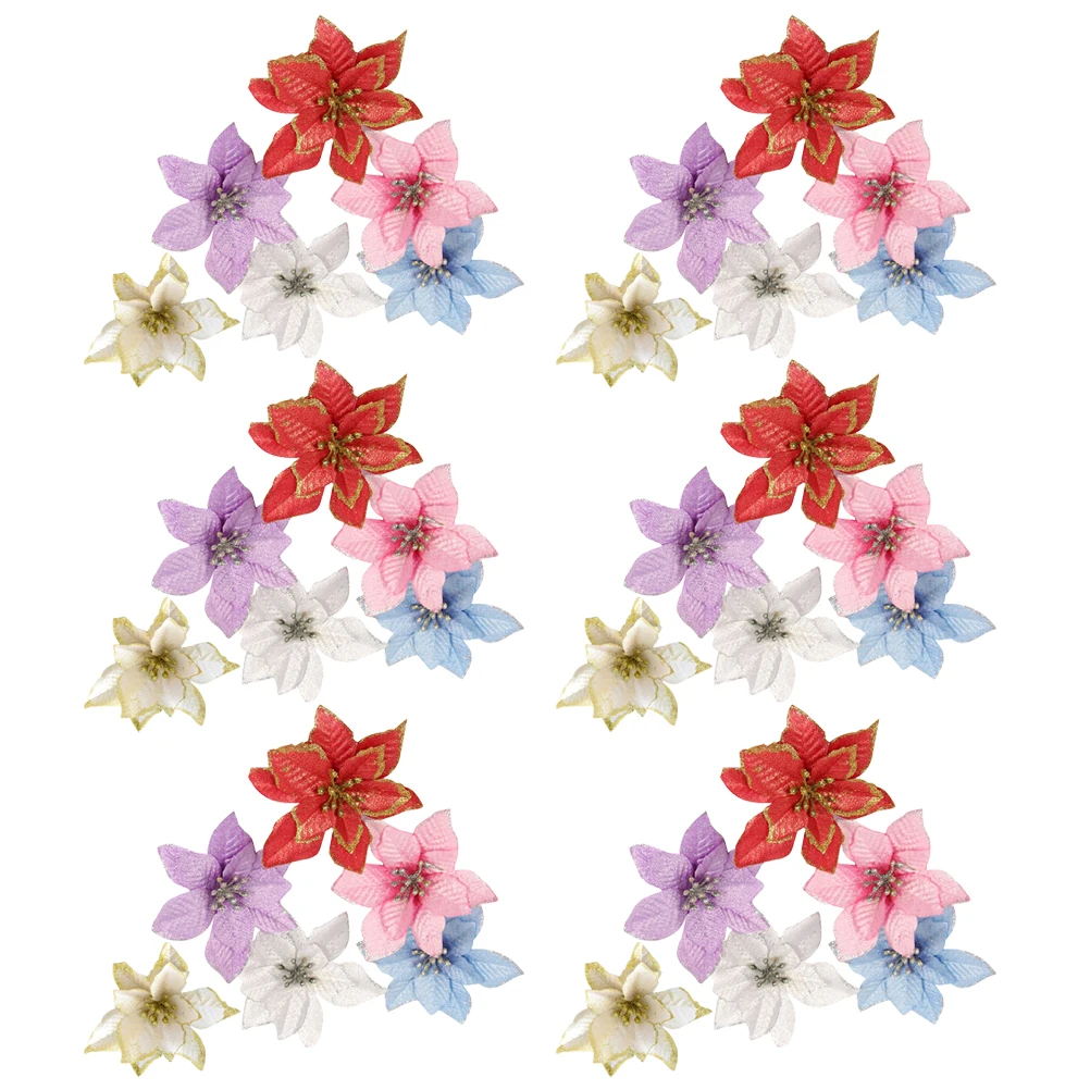 

36 Pcs Christmas Flower Decoration Flowers Tree Decorations Ornaments Artificial Wreath Fake for
