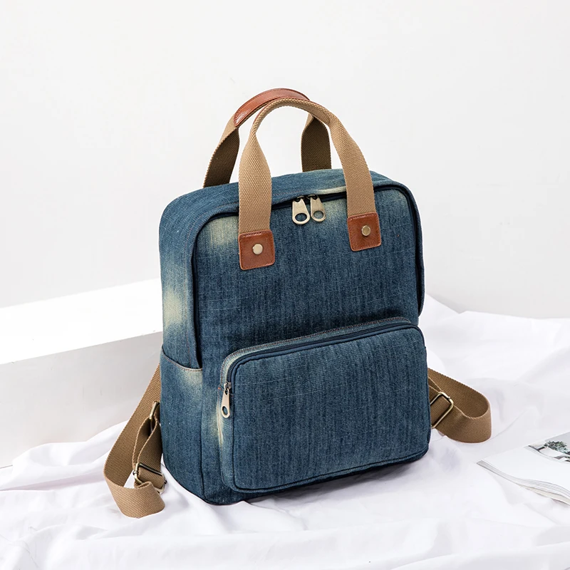 Denim female Backpack Big Capacity Fashion Style Cowboy Cotton Women Backpacks Travel Bags School bag Rucksac totes Computer bag