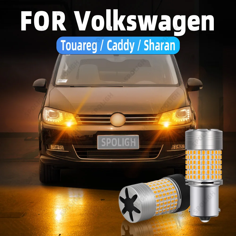

2×LED Turn Signal Direction Indicator Car Lights Bulbs For Volkswagen VW Touareg 7L 7P Caddy MK3/4 Sharan 7M 7N Amber Front/Rear