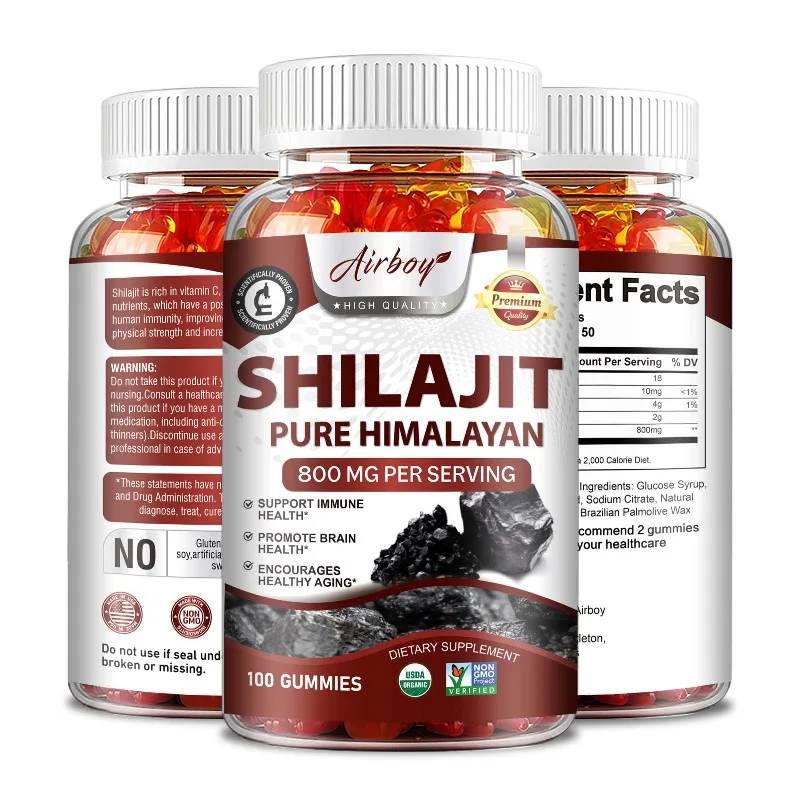 

Shilajit Gummies 800mg - Boosts Energy and Vitality, Promotes Brain Health, and Regulates Hormones and The Immune System