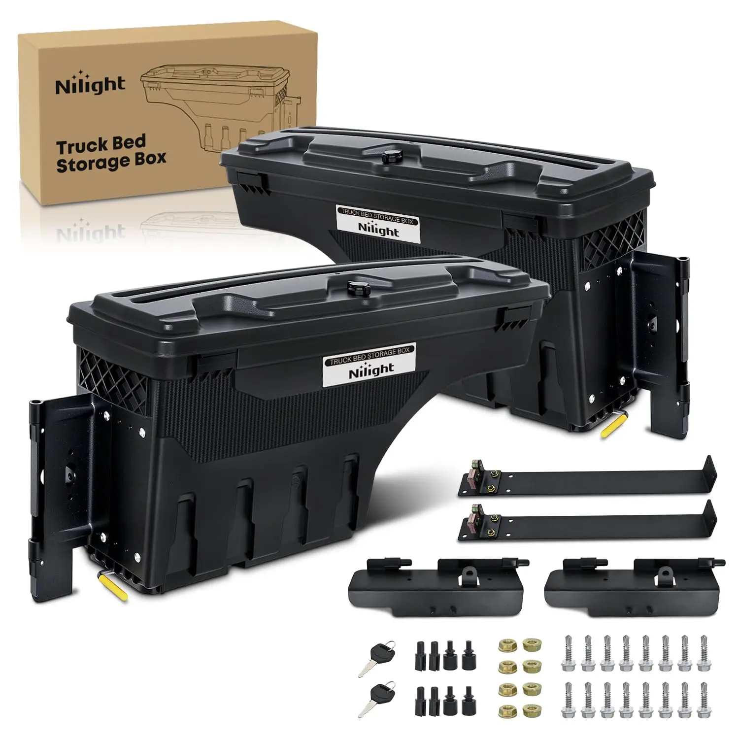 Truck Bed Tool Box Driver Side & Passenger Side Truck Tool Box Fit for Ford F-150 1999-2014 ABS Swing Case Truck Bed