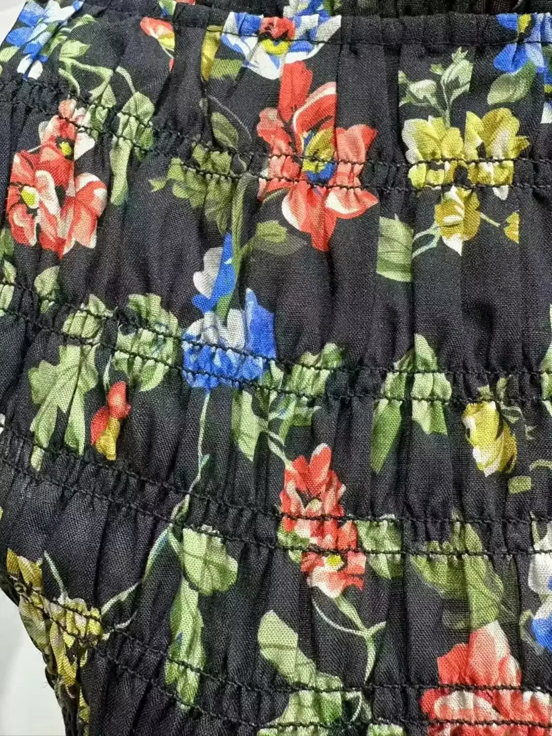 Abito gilet retrò da donna con stampa floreale 2025 Nuovo mini abito in ramiè sottile elegante con scollo tondo senza maniche smock