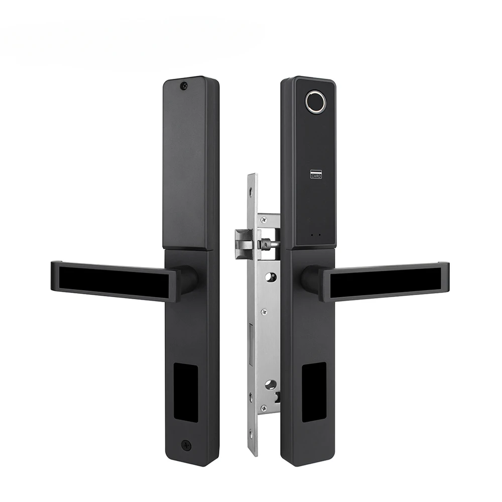 Door Handle Wireless Biometric Fingerprint Digital Electronic Cylinder Wifi Smart Tuya Access Control Gate Door TT Smart Locks