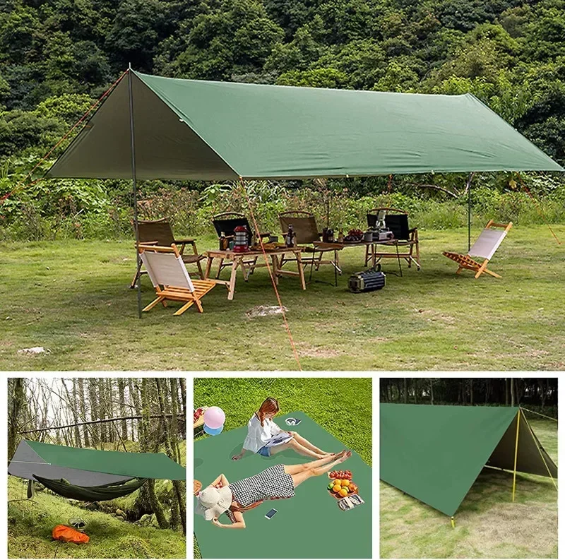 Rede de acampamento com mosquiteiro, chuva fly tarp, 6 anel árvore cinta, balanço para mochila, sobrevivência e viagens, 118x118 polegadas