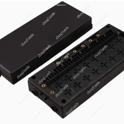 24-Way waterproof automatic circuit breaker box, 16-way dustproof automotive relay socket box suitable for automobiles and ships