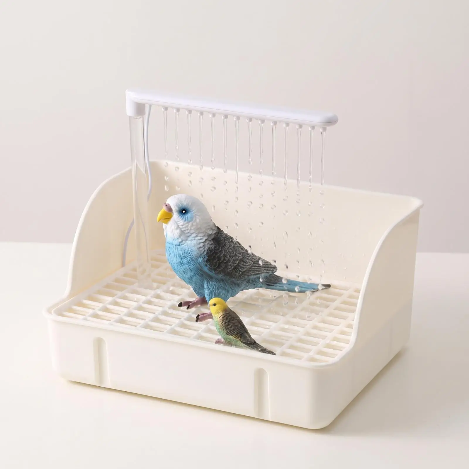 Circulating Bird Bath with Pump Overhead Bird Bathing Basin with Shower Tube view 3