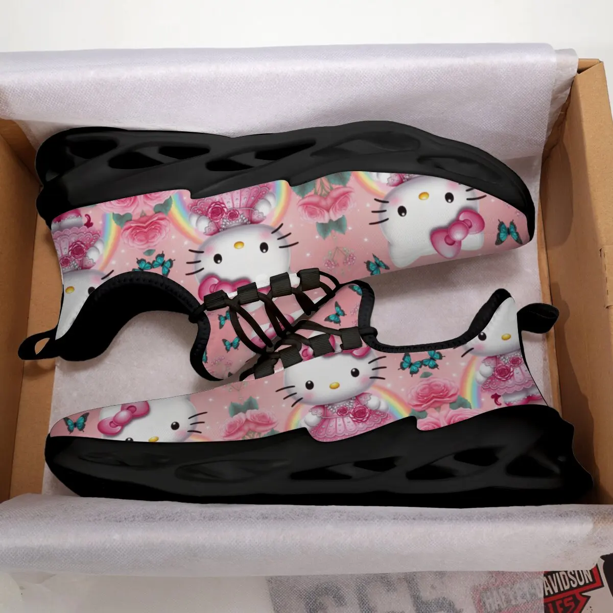 أحذية ديزني للجري في الهواء الطلق هالو كيتي للنساء أحذية رياضية كاجوال قابلة للتنفس خفيفة الوزن أحذية رياضية للركض والتنس