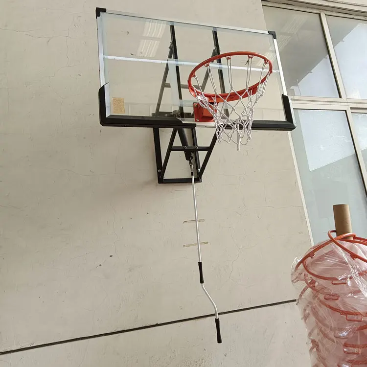 Indoor Outdoor Adult Wall-hanging Basketball Rim Hoop Backboard Adjustable Height Wall Mounted Basketball System