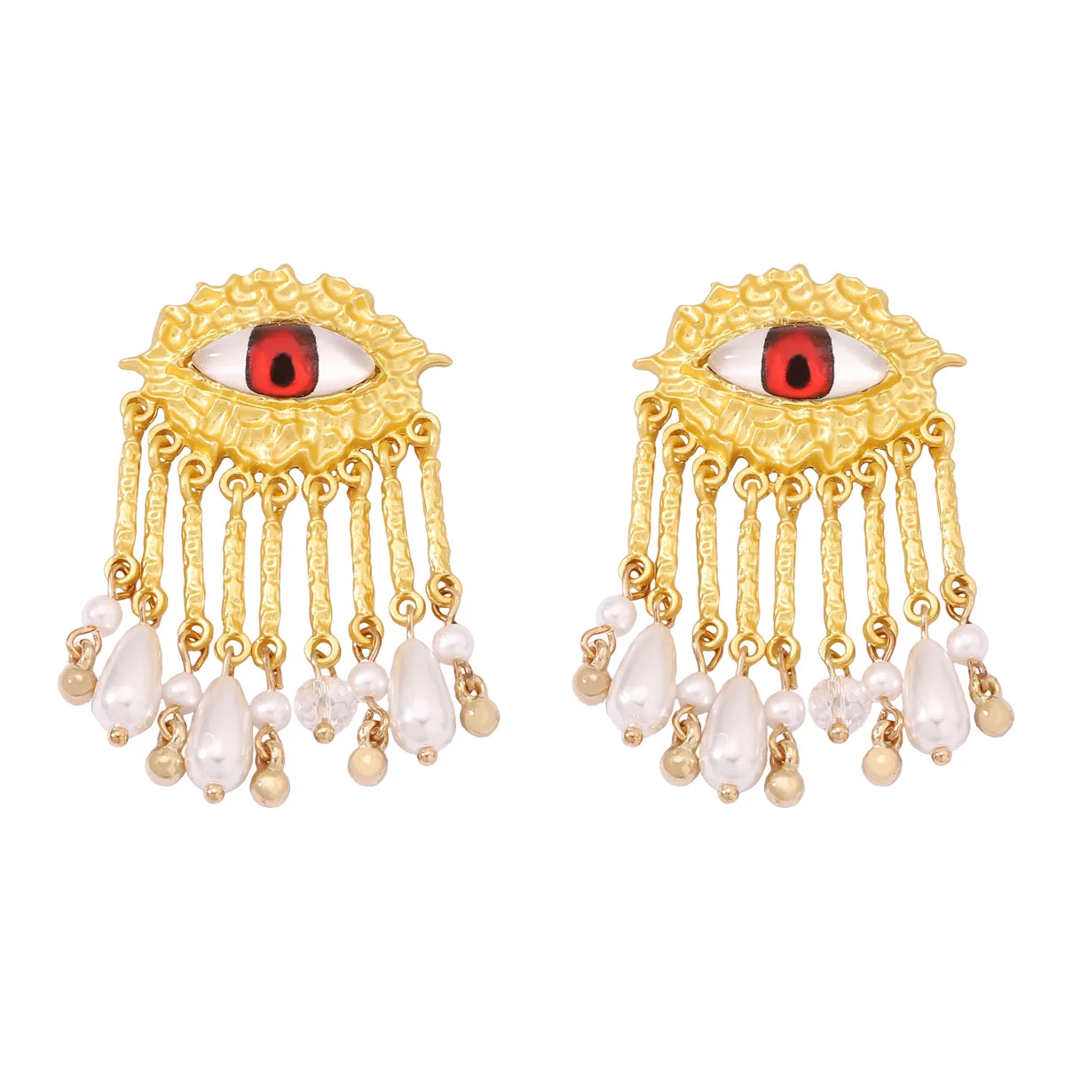 Medieval retro style earrings simulate the eyes of the devil exaggerated personality fashion creative niche earrings