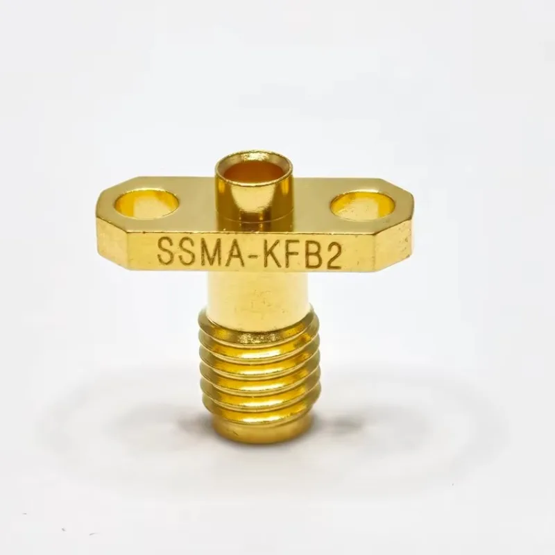 New Arrival SSMA-KFB2 50 SSMA Female Plug PCB Two Hole Flange Installation RF Connector Brass Gold Plated Body