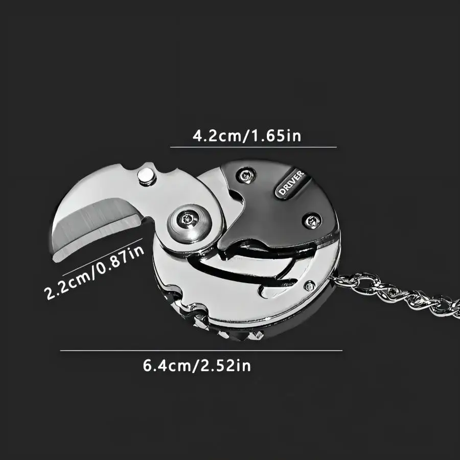 متعددة الوظائف للطي سكين جيب في الهواء الطلق مفك أداة إصلاح صغيرة قلادة الرقبة مفتاح EDC أداة سكين الفاكهة القابلة للإزالة #6