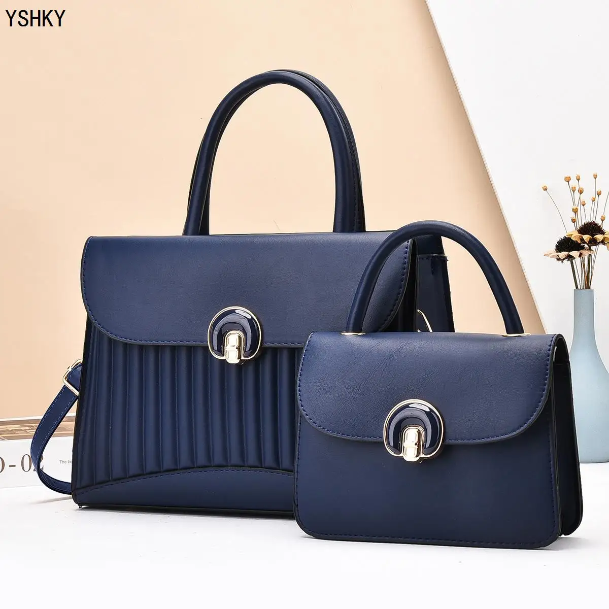 Women's bags Two-piece set handbag for women 2025 fashion shoulder bag trend design stripe messenger bag Korean style bag