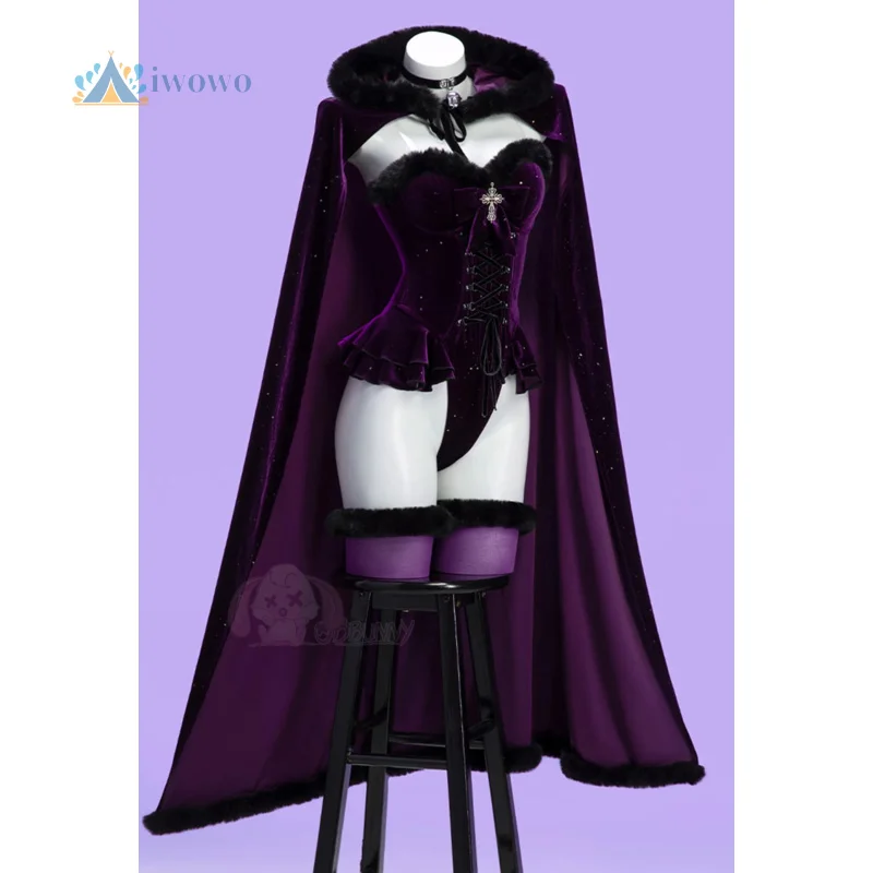 الساحرة مأدبة تأثيري حلي هالوين الأسود الأرجواني أفخم كيب الزي أنيمي الدعامة هالوين عيد الميلاد لعب دور