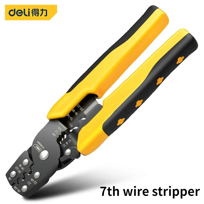 Deli 9 in 1 Electrician Pliers Multifunctional Needle Nose Pliers for Wire Stripping Cable Cutters Terminal Crimping Hand Tools