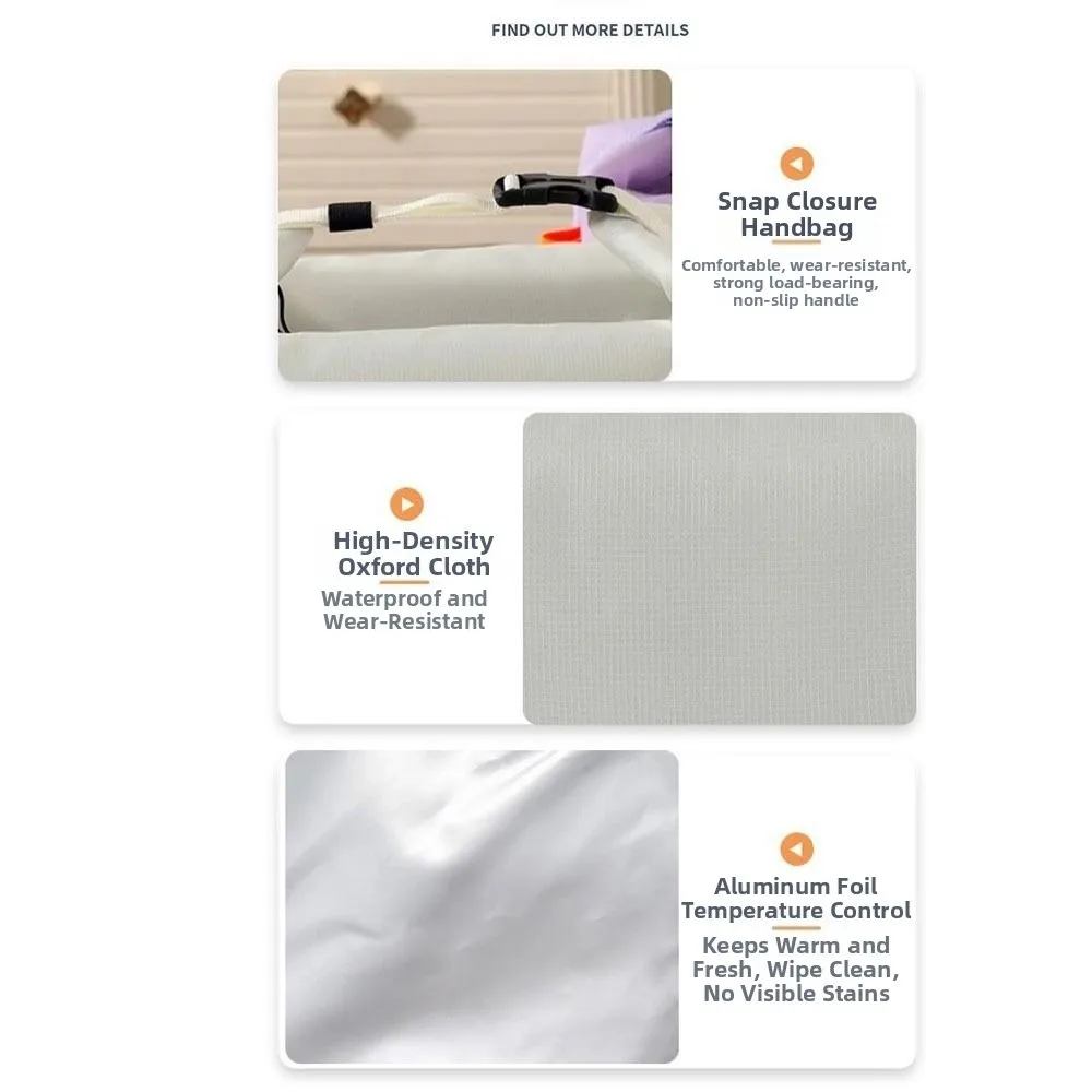 

Утолщенная изолированная сумка для обеда из ткани Оксфорд, термосумка для хранения продуктов, водонепроницаемая, большой вместительности