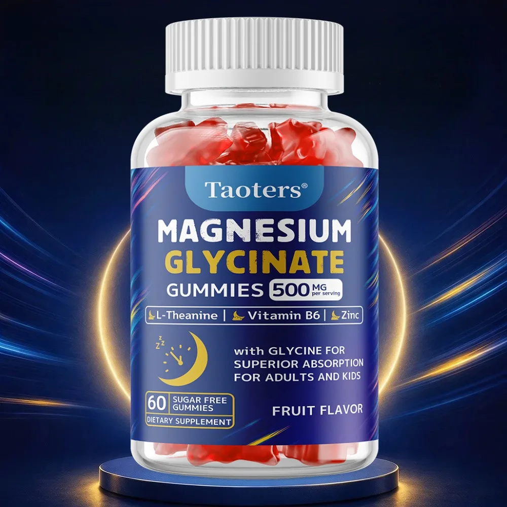 High Absorption Magnesium Glycinate Gummies Vegan 60 Count Support Muscle Bone Health Non GMO Gluten Free