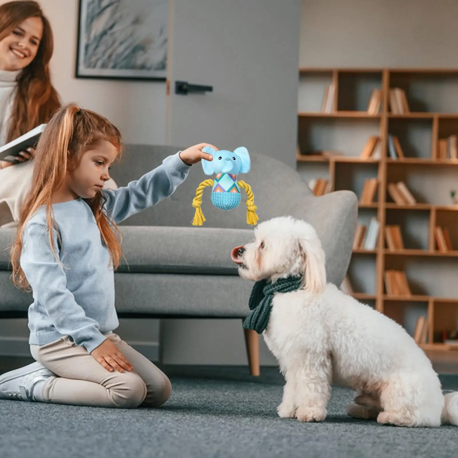 الفيل محشوة الحيوان أفخم الفيل دمية على شكل حيوان جرو التفاعلية إمدادات للعب اليومي الملل الحيوانات الأليفة غرفة المعيشة المنزلي #2