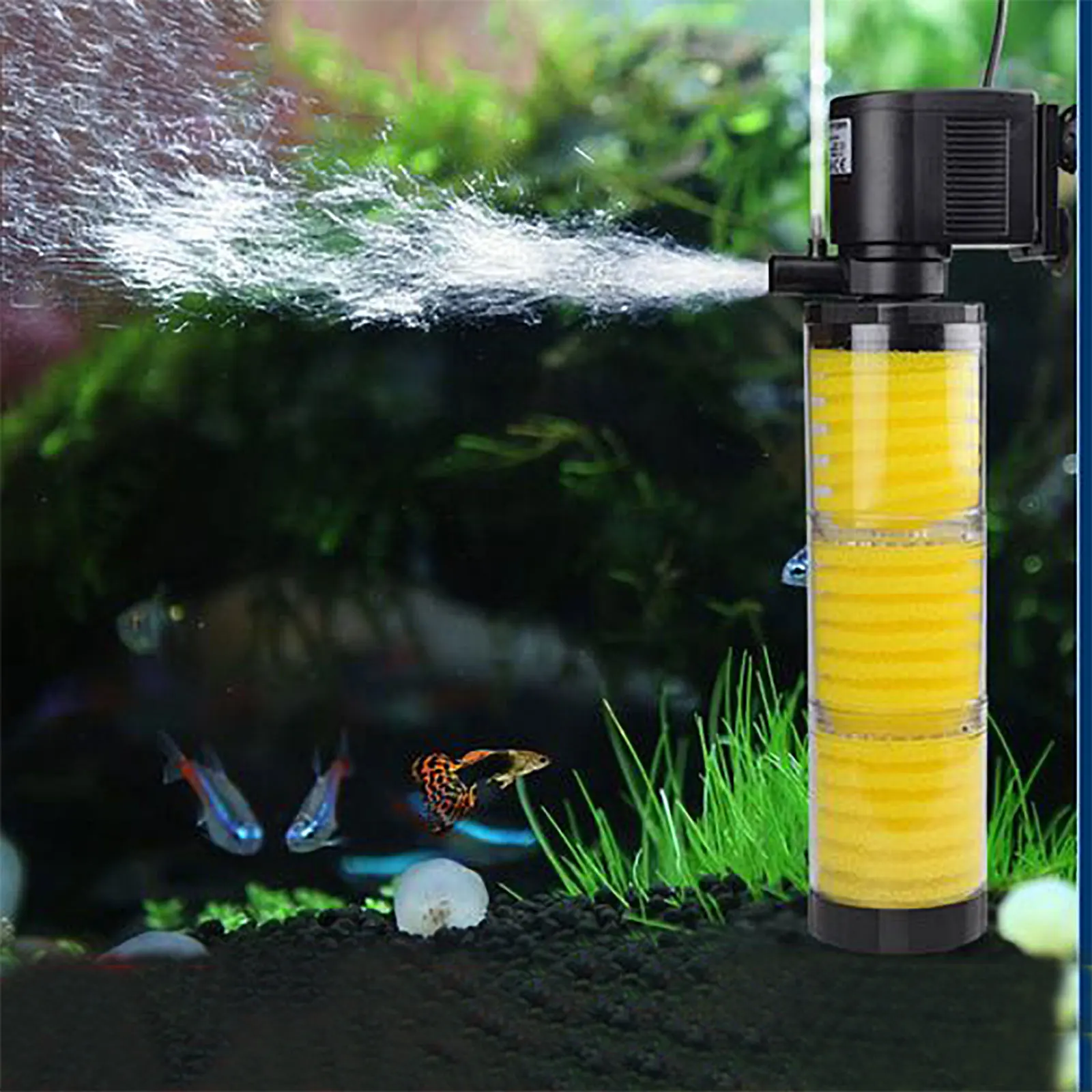

5Pcs Professional Filter Sponge Yellow Cotton Core Built-in Pre-Filter Sponge Portable Aquarium Fish Tank Accessory