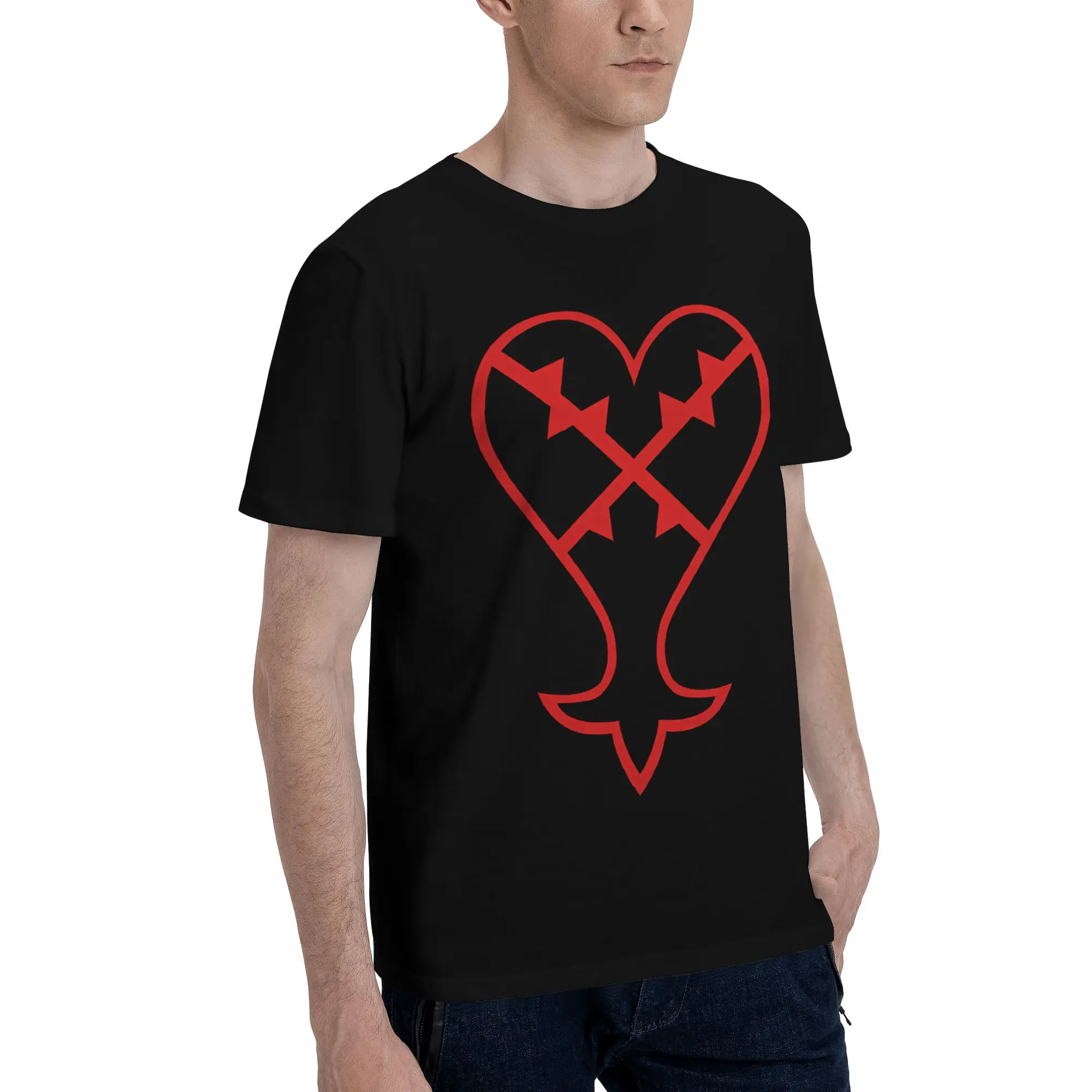 Kingdom Hearts Heartless Emblem Neuheit T-Shirt aus 100 % Baumwolle. Kingdom Hearts T-Shirts für Herren – Detail 2