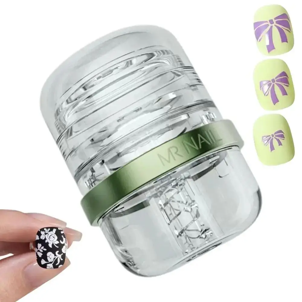 Silicone Jelly Telescopic Capsule Nail Art Stamper With Cap Portable Nail Art Transfer Tool Telescopic Design