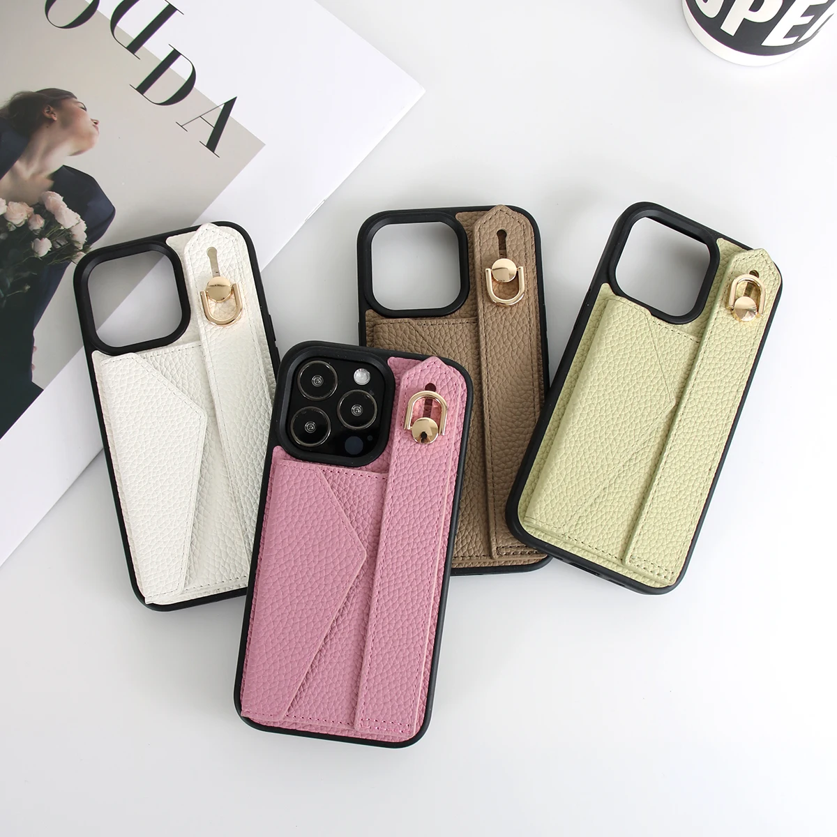 1 Anti Drop Card Bag Wrist Strap Holder Phone Case, Suitable For Apple iPhone 11Pro/12Pro Max/13Pro/14 Plus/15