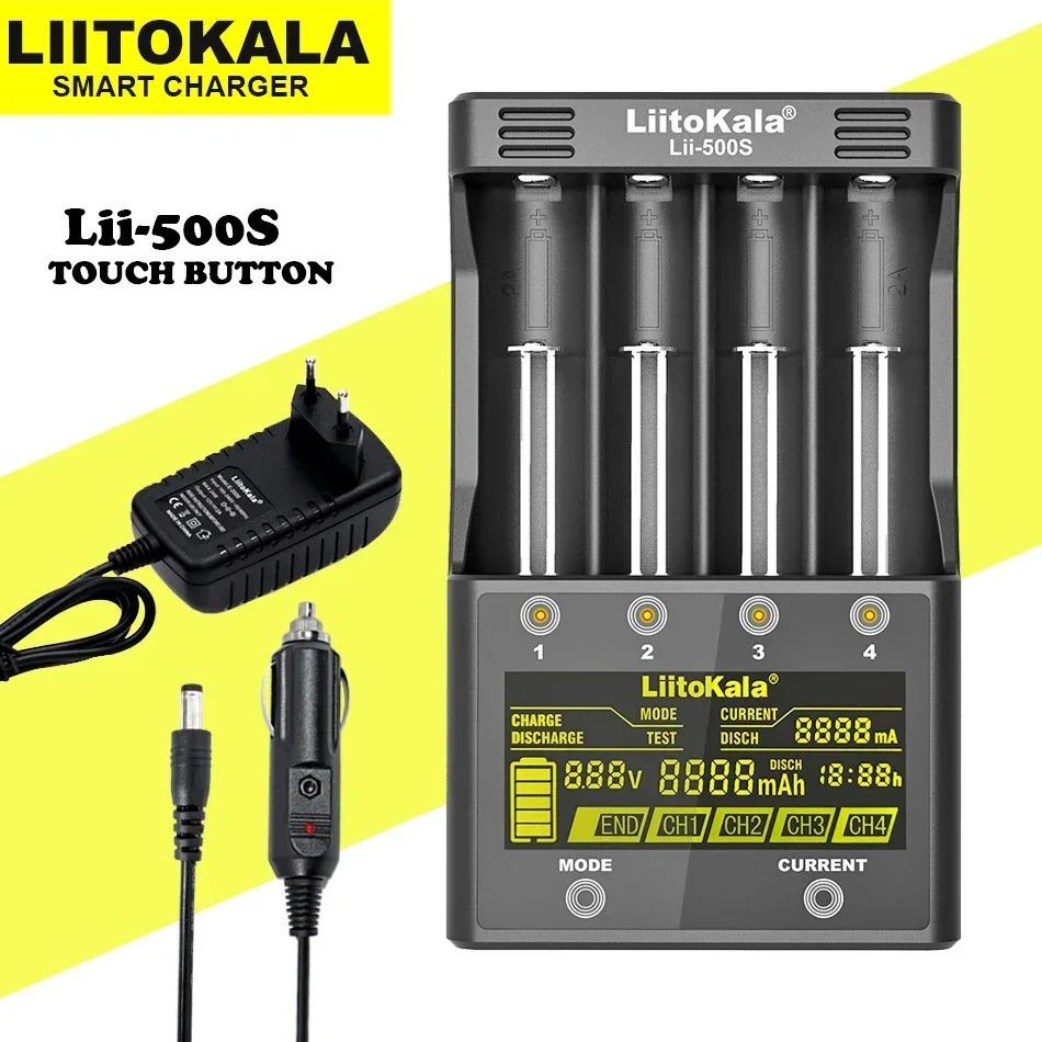 Liitokala Lii-600 Lii-500 Lii-PD4 Lii-500S Lii-S8 LCD 3,7 V 18650 18350 18500 21700 14500 26650 AA Ładowarka do akumulatorów litowych NiMH