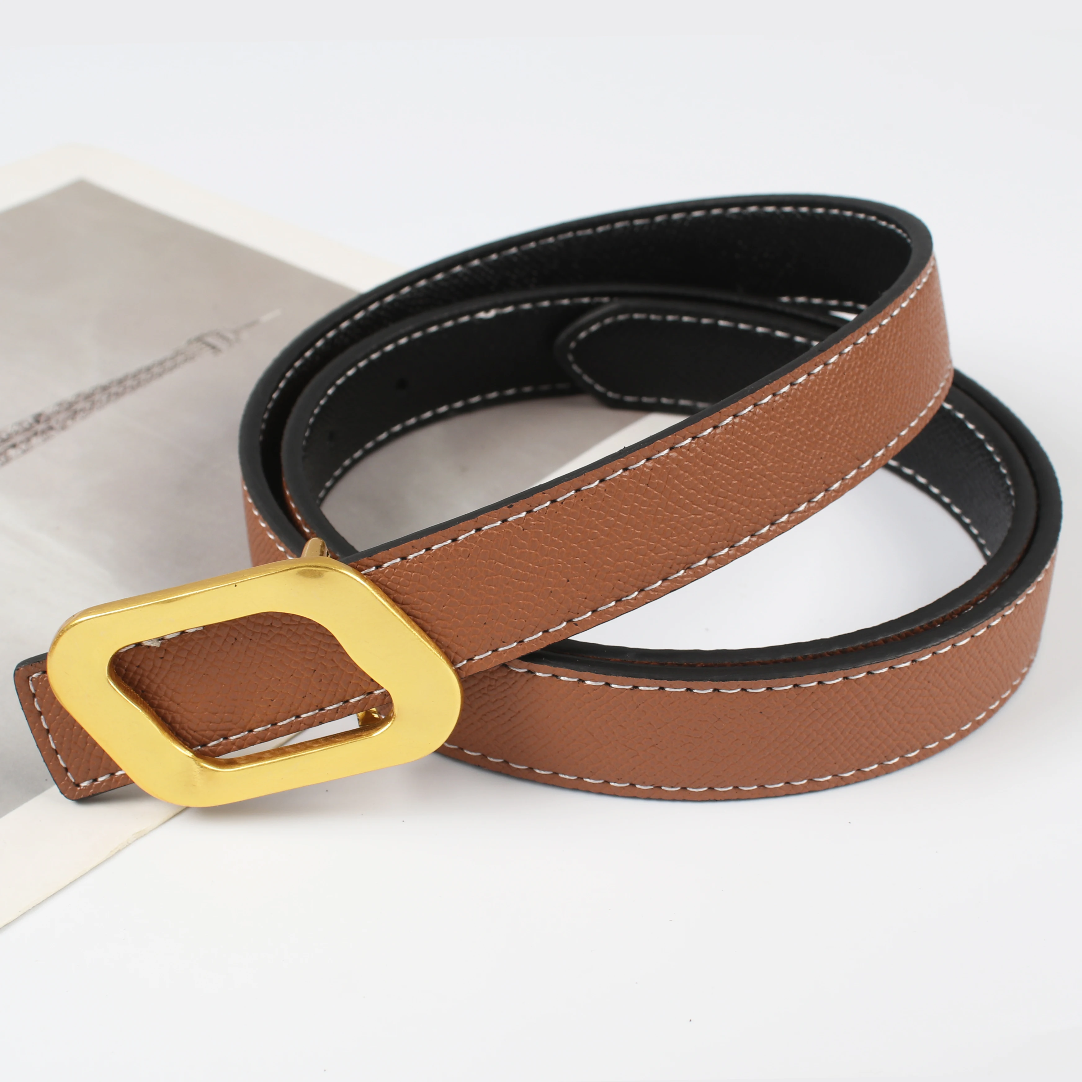 Women's Reversible Use Belt Women's Embellishment Ins Fashion Jeans Wild Student Trend Luxury Design High Quality Brand