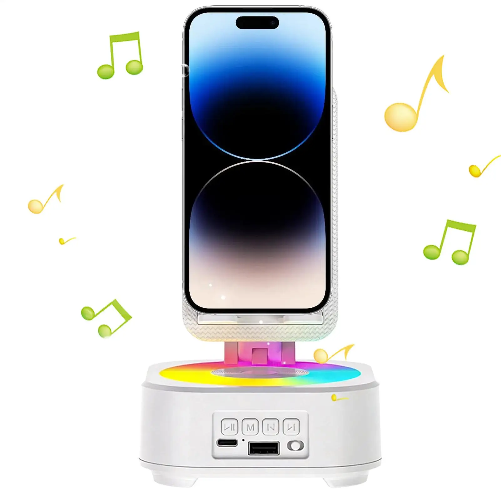 

Phone Stand With Speaker Clear Sound Portable Audio Gadgets Phone Speaker Stand for Friend Live Streaming Game Home Indoor