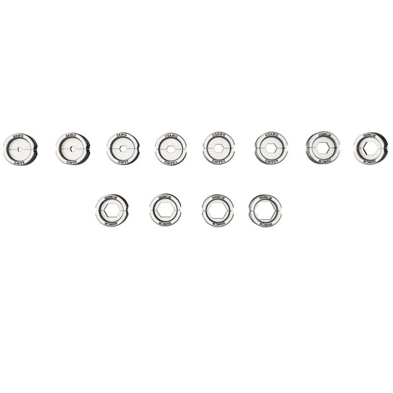 SWANSOFT 12 Replacement Dies 6 AWG to 800 MCM for Copper & Aluminum Lugs 400A Hydraulic Crimping Tool Die Set