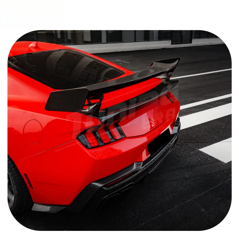 Carbon Fiber SC Style Wing Spoiler Ducktail Fit For Mustang S650 GT Eco Dark Horse 2024 5