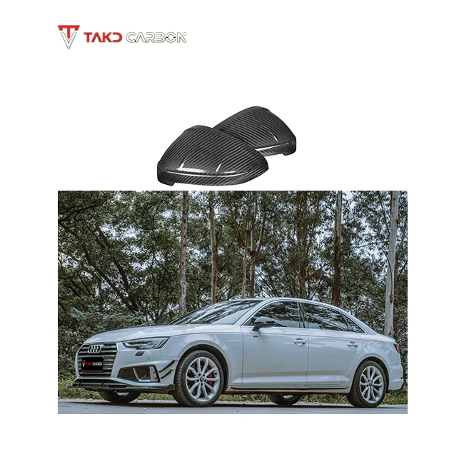 3K Twill Carbon Weave in Glossy Finish Perfect Fitment Aerodynamic Side Mirror Housing For AUDI A4 S4 B9