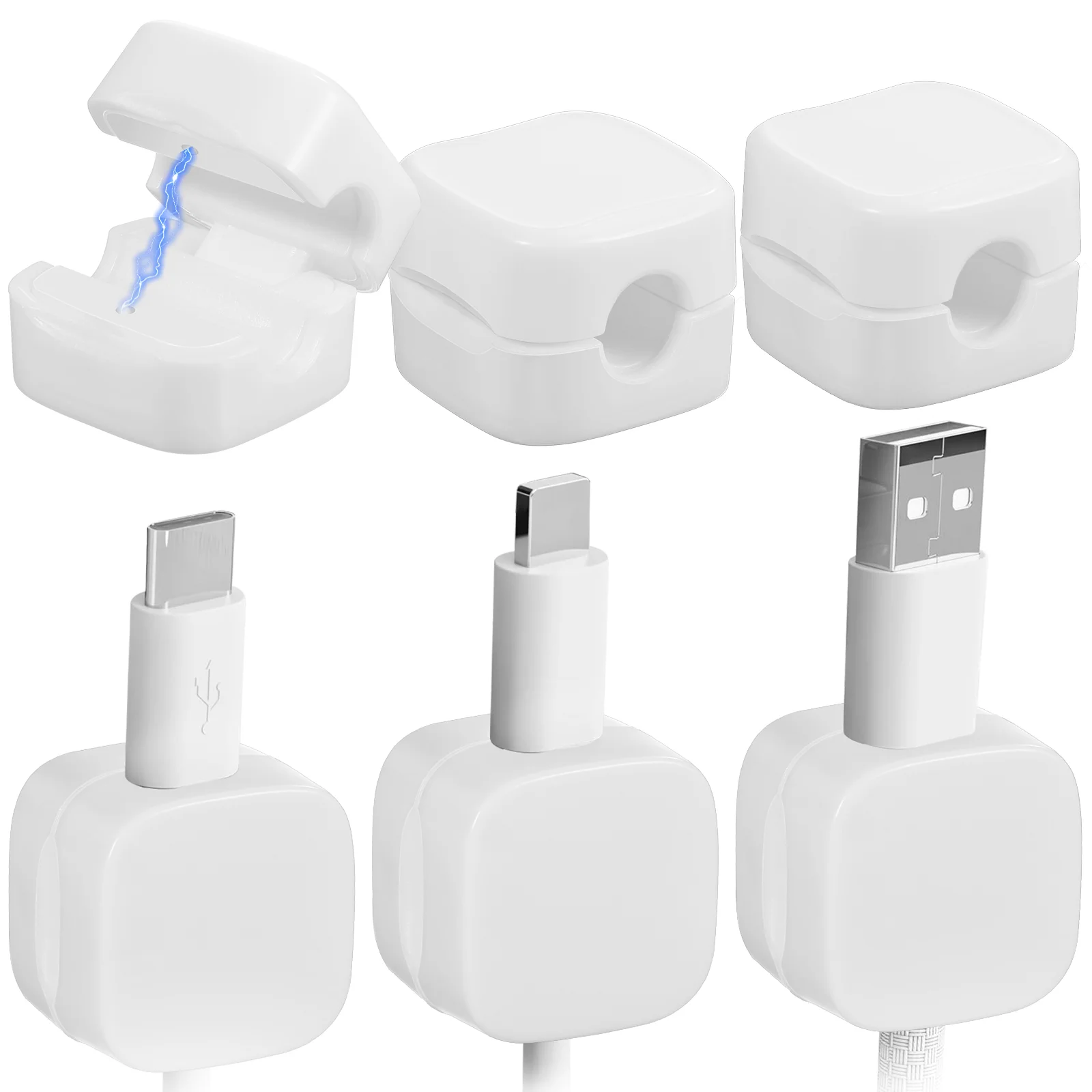 6 Pcs Cable Manager The Wire Cord Holders For Charging Cables Fixed Line Abs Management Adhesive