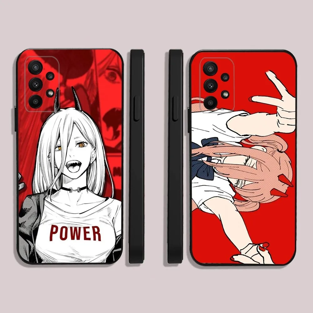 

C-Chainsaw Man Power Phone Case For Samsung S24,23,22,30,21,10,9,Ultra,Plus,Lite,FE,5G Black Soft Case