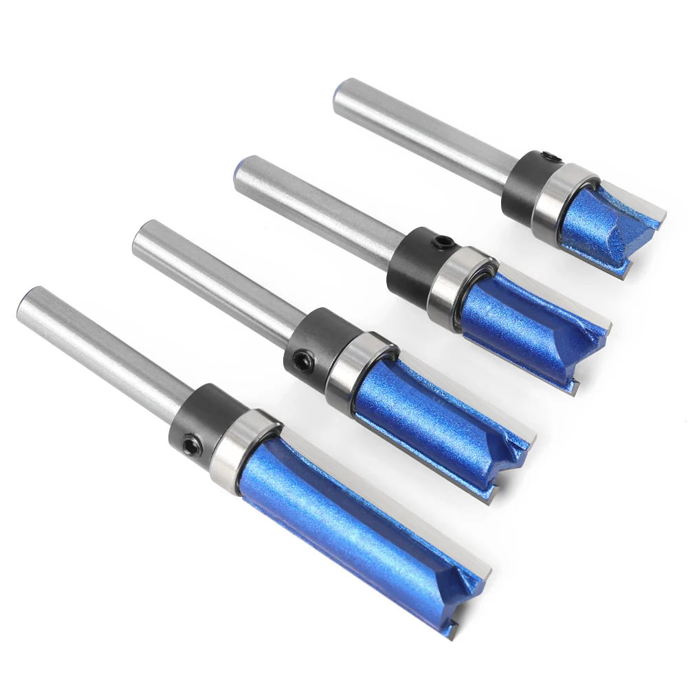 1 Stück 1/4 Zoll (6 mm) Schaftlagerfräser, gerader Kopierfräser, Kantenschneider, Fräser für Trimm- und Fräsmaschinen, Holzbearbeitungswerkzeug – Detail 9