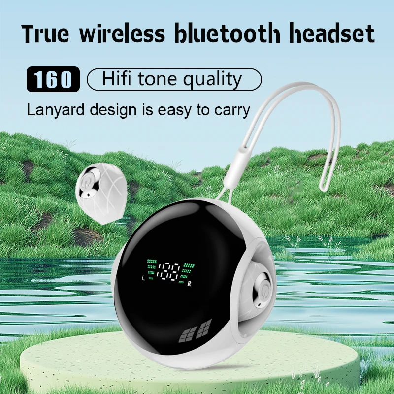 New T09 Hanging Rope Wireless Bluetooth Earphones Exquisite Ultra Small Mini In Ear Sleep Earbuds TWS Noise Cancelling Headphone