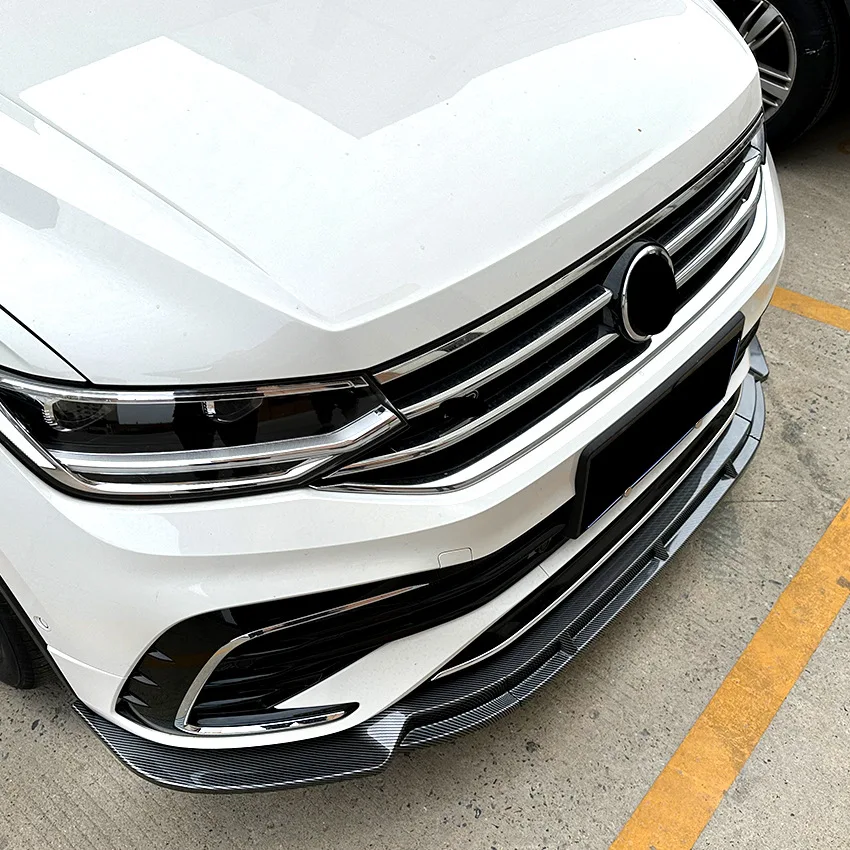 Front Bumper Lip Spoiler Splitter ABS Protector Lower Blade Car Styling For Volkswagen Tiguan Rline 2021 2022 2023 2024