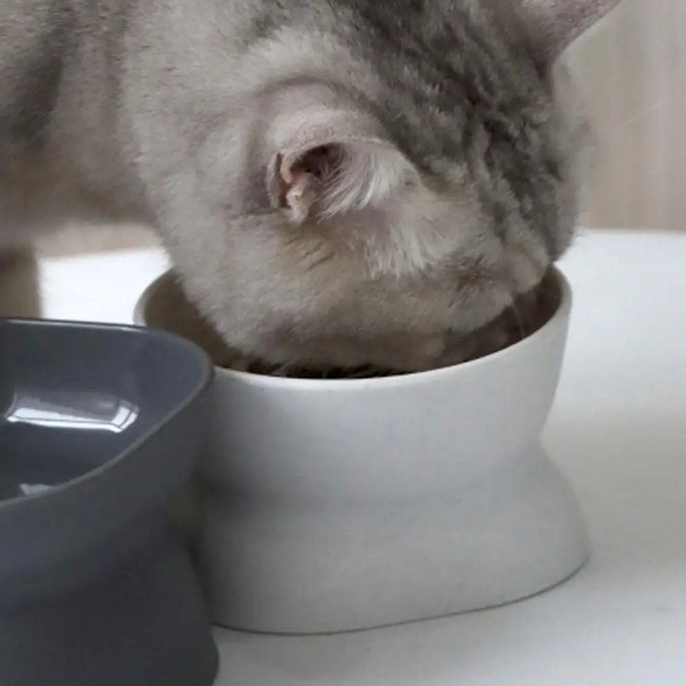 Plastic Cat Bowl For Neck Protection And Anti Rollover Pet Tableware With Large Opening And High Foot Pet Accessories