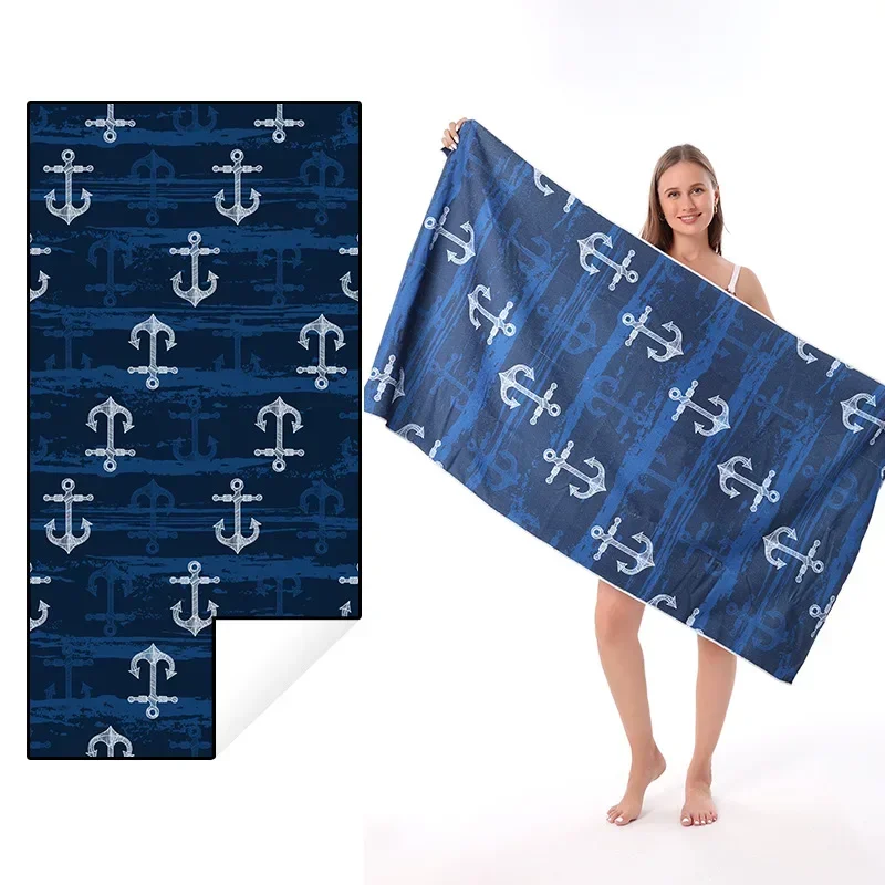 2023 popular ins Style digital thermal transfer beach towel absorbent quick-drying microfiber double-sided velvet beach towel