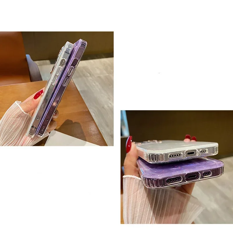 Coque de téléphone antichoc transparente à paillettes fritillaires colorées, coque de protection pour objectif d'appareil photo, iPhone 11 13 15 Pro 14 14Pro 13Pro Max