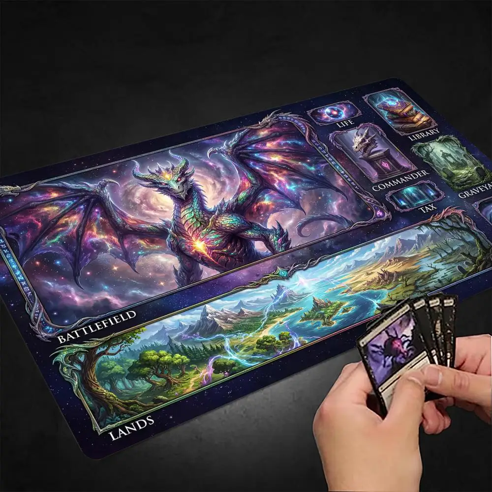 Stunning Giant Dragon MTG Playmat Magic Card Mat with Stitched Edge Non-Slip Durable Tabletop playmat Board Game Mat for TCG