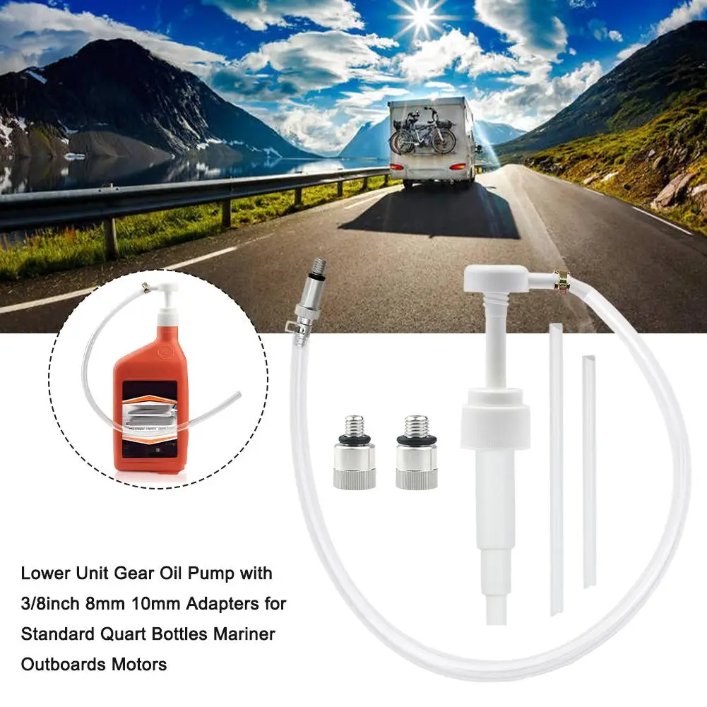 مضخة زيت الترس السفلي مناسبة للمحركات الخارجية البحرية أدوات يدوية علبة التروس مضخة زيت طقم توصيل حلقة دوارة معدنية 3/8 بوصة #3