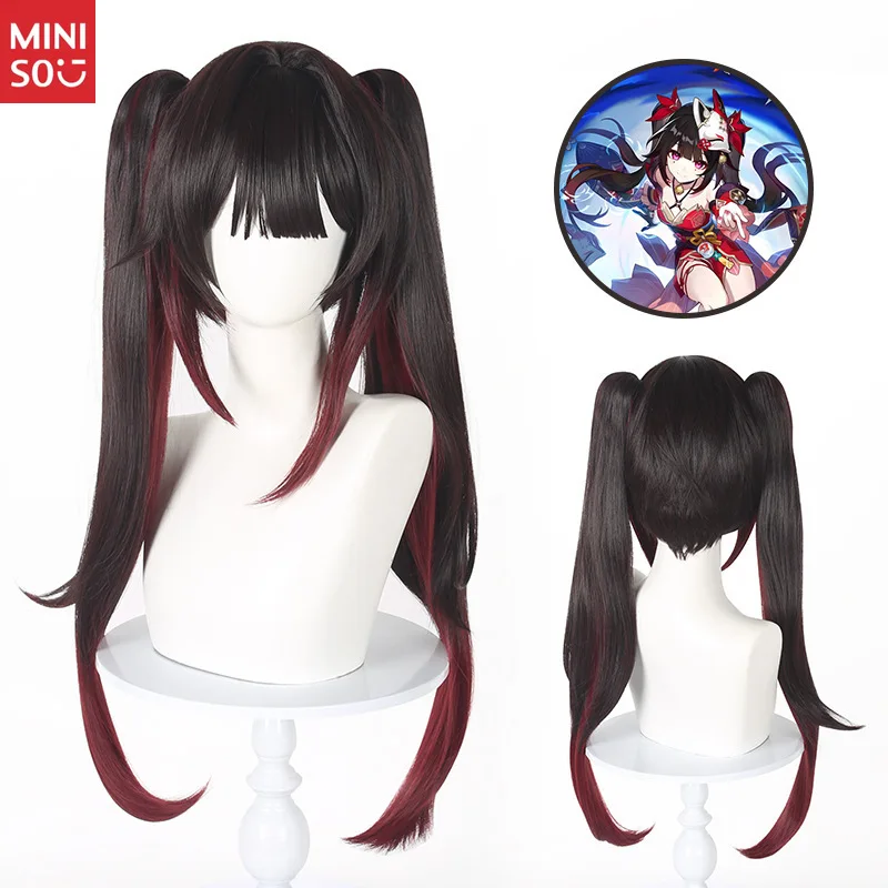 

Honkai: парик для косплея Star Rail Herta, черно-красные длинные волосы с градиентом Twin Tails, ролевая игра, парик Cos