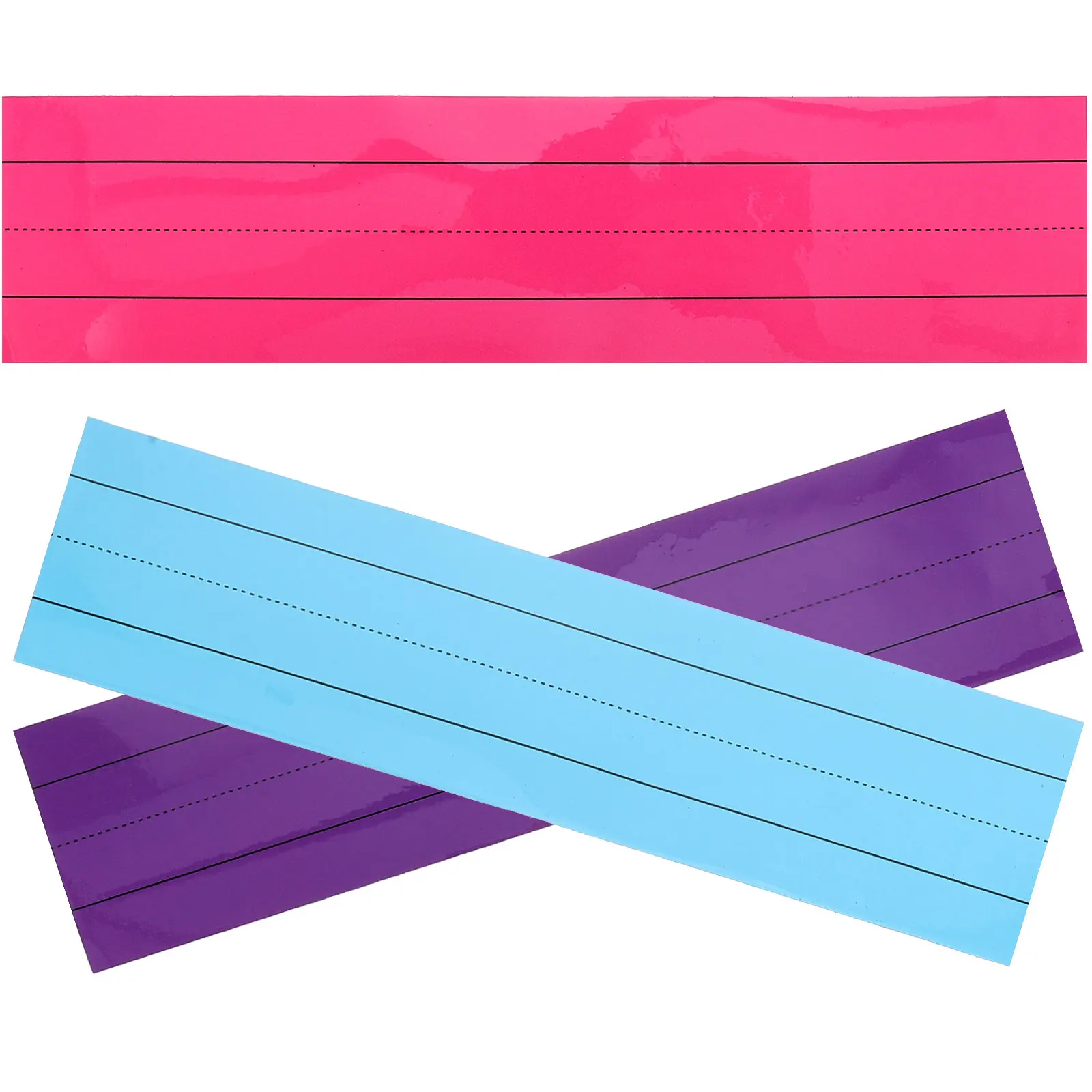 3Pcs Magnetic Lined Dry Erase Sentence Strips Reusable Fridge Notepads Whiteboard Labels Classroom Name Tags Chore Charts