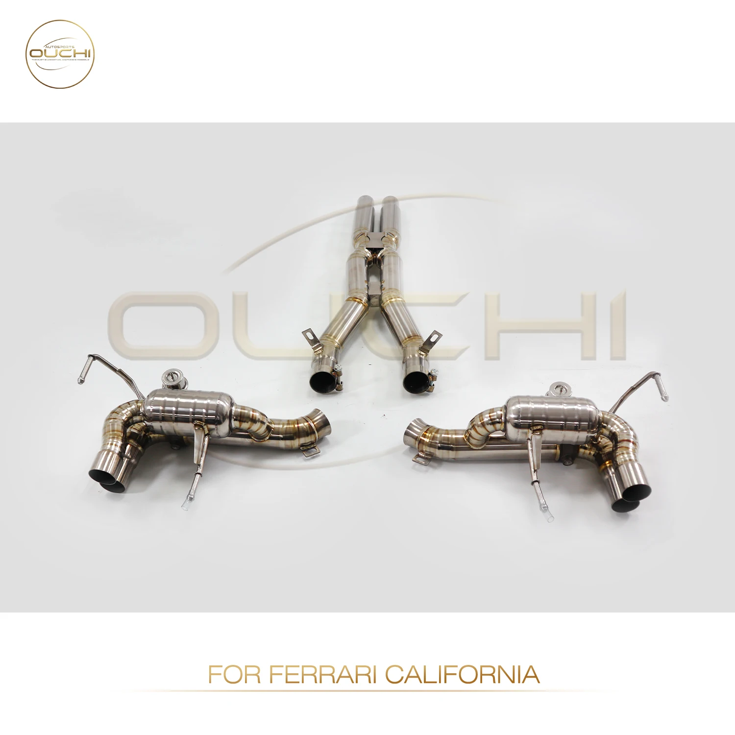 

Прямые продажи с фабрики OUCHI TC4 Catback для Ferrari California 4,3 л со средней трубой выхлопной трубы в стиле X с использованием пневматического клапана, автозапчастей