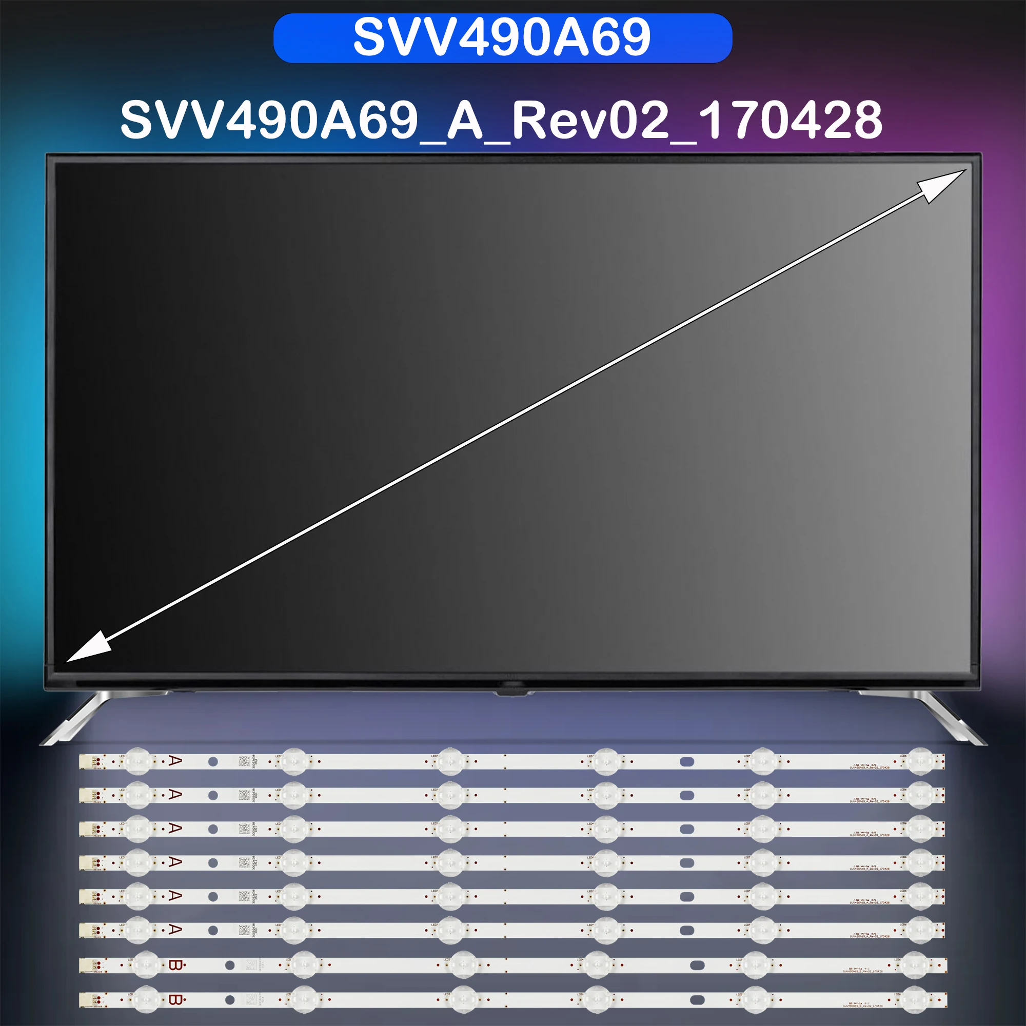 

Лента светодиодной подсветки для TX-49GS550B TX-49FX550E TX-49FX555B TX-49GX555B TX-49FS350E TX-49FS352B TX-49FX551B TX-49GS350E
