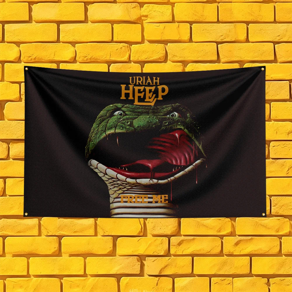 Uriah Heep Style Rock Flag 3x5 FT 90x150cm Polyester Wall Hanging For Concert Decor Music Lover